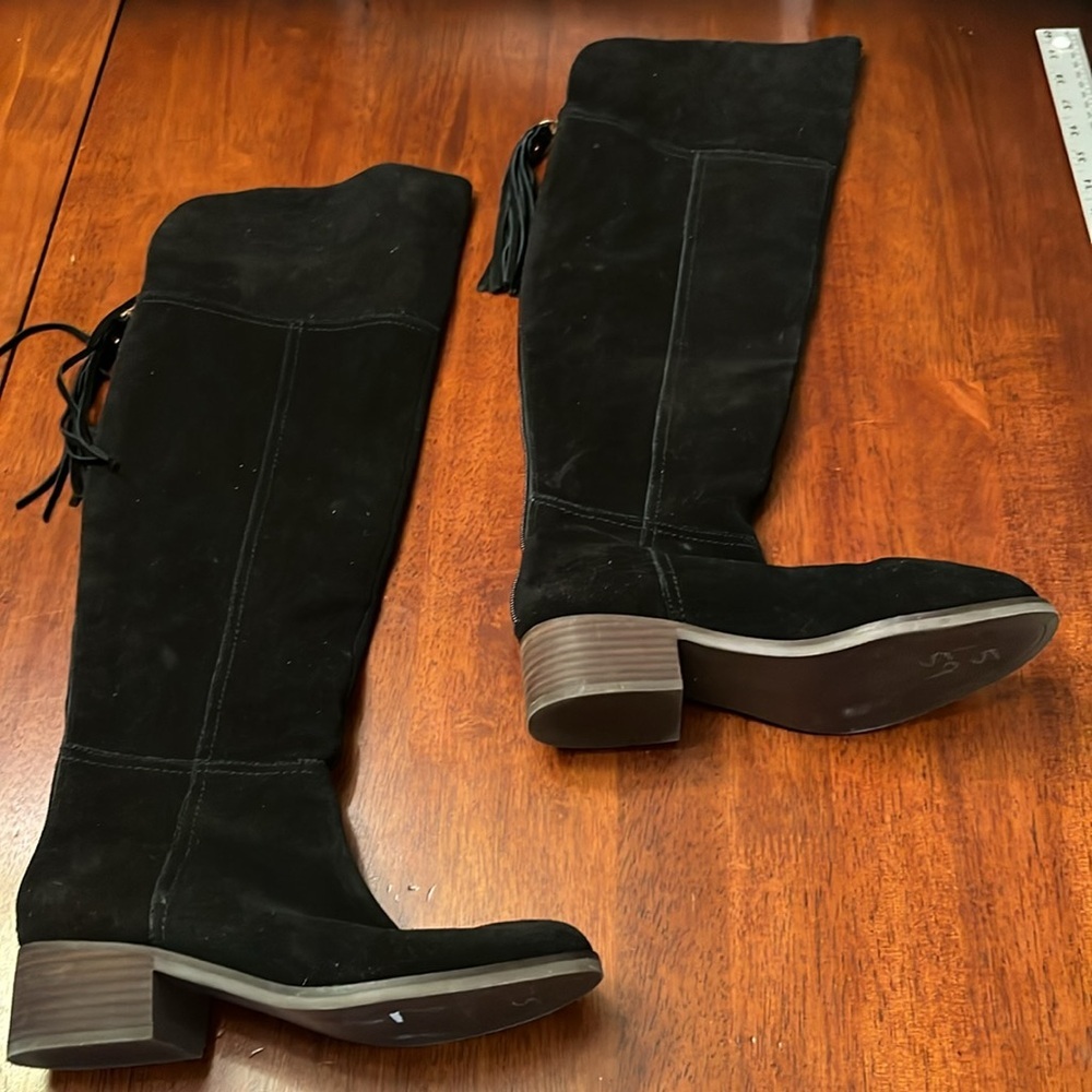 Gibson Latimer Black Suede Leather Knee-High Boots size 7.5 - Picture 4 of 10